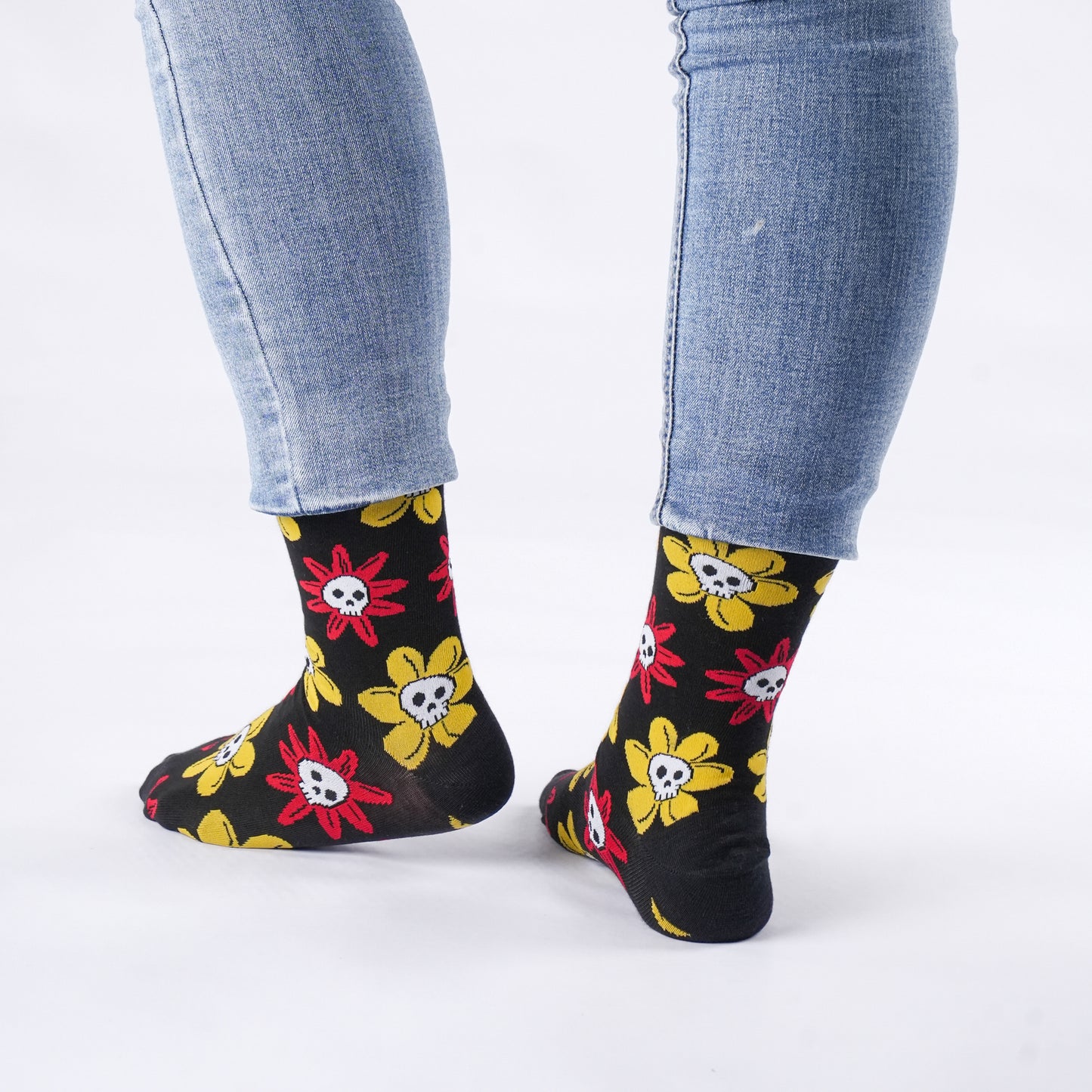 Skull Flower Cotton Socks