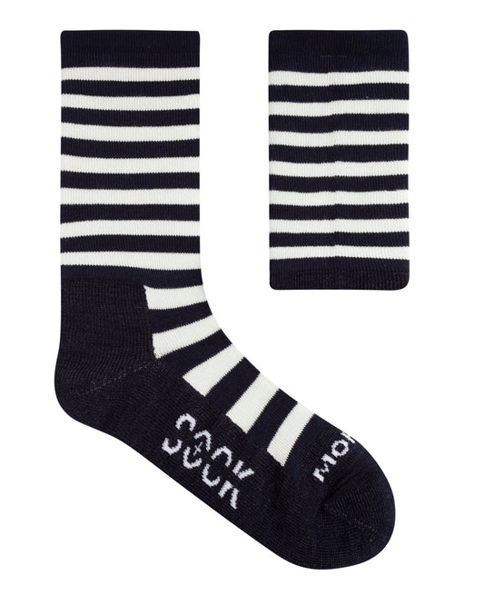 ‘Navy Stripe (Dark)’ Mohair Medi Socks