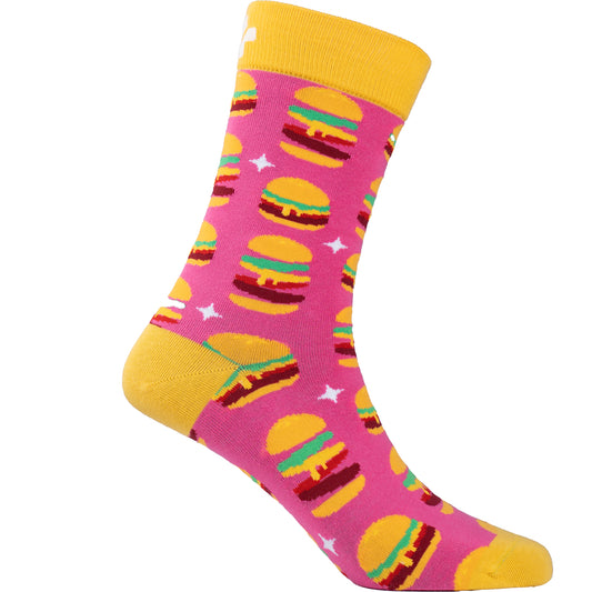 Cheese Burger Cotton Socks