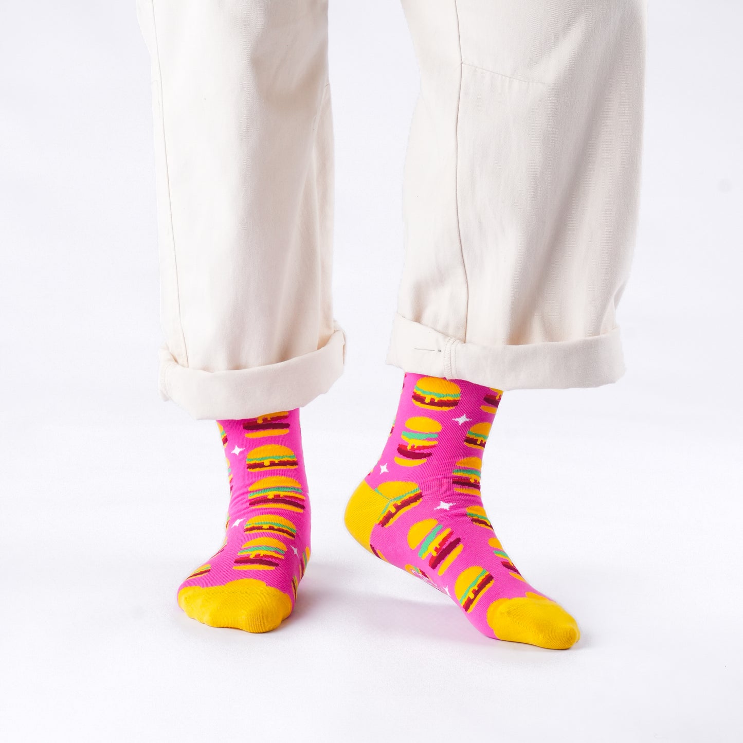 Cheese Burger Cotton Socks