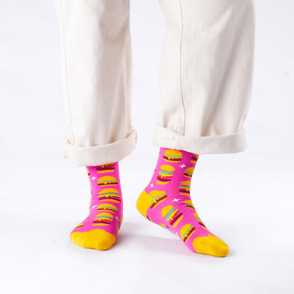 Cheese Burger Cotton Socks