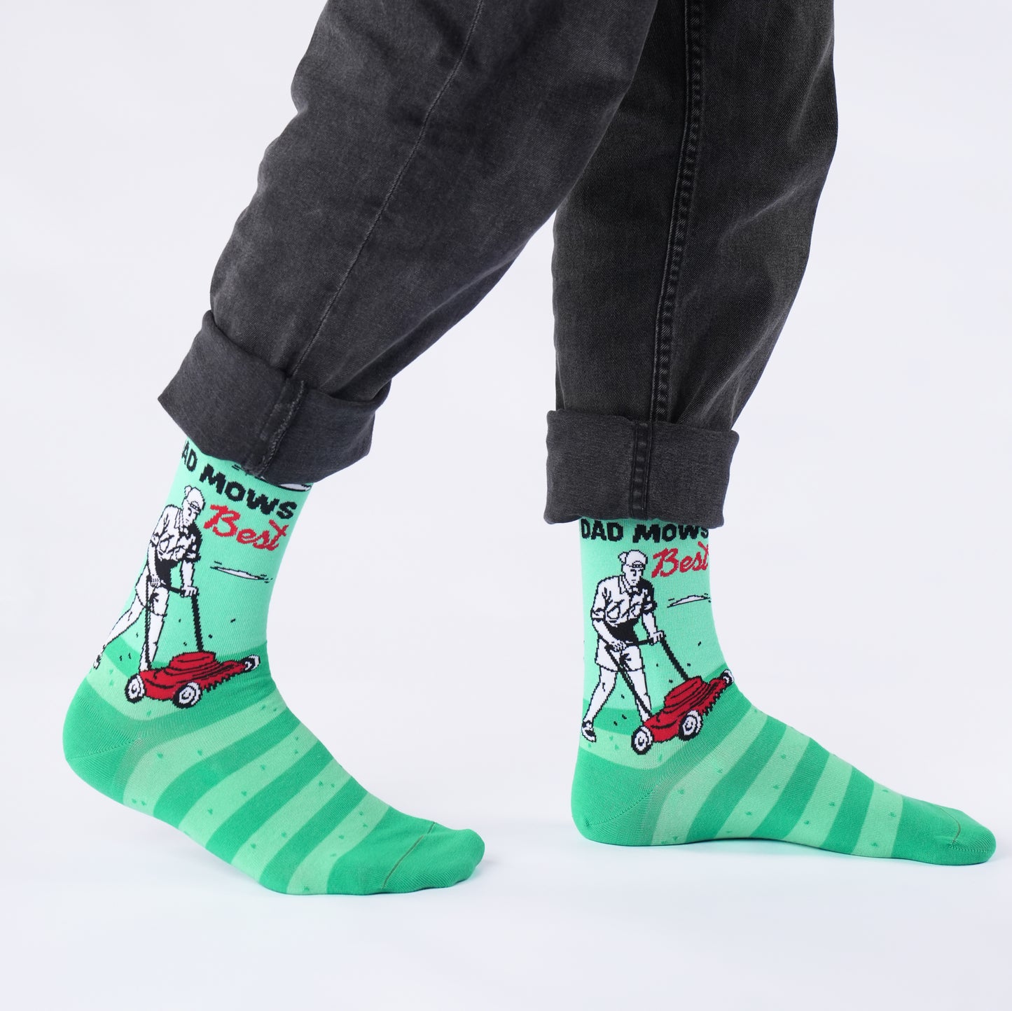 Dad Mows Best Cotton Socks