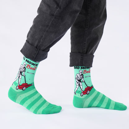 Dad Mows Best Cotton Socks