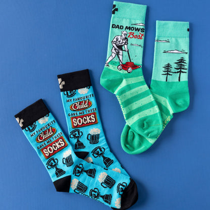 Dad Mows Best Cotton Socks