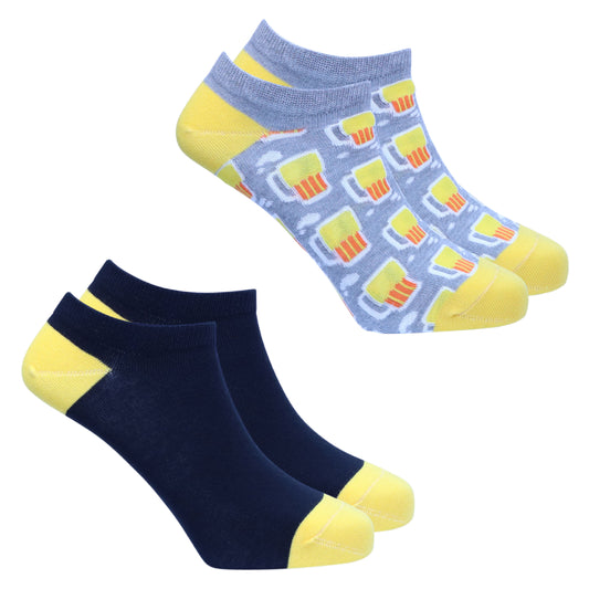 2 pack ‘Happy Hour’ Men’s Trainer Liners