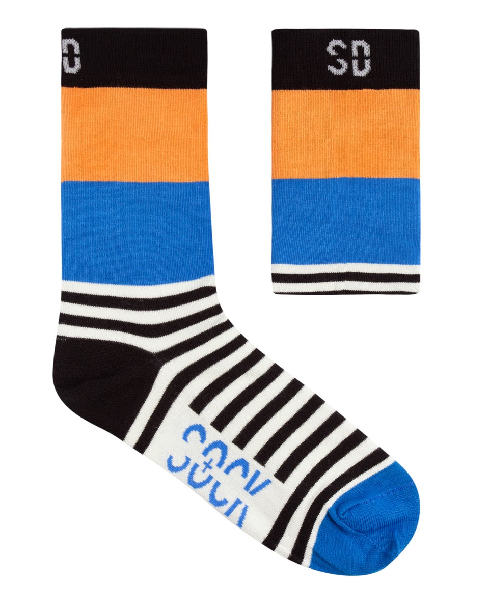 ‘Royal Blue & Orange’ Bamboo Socks