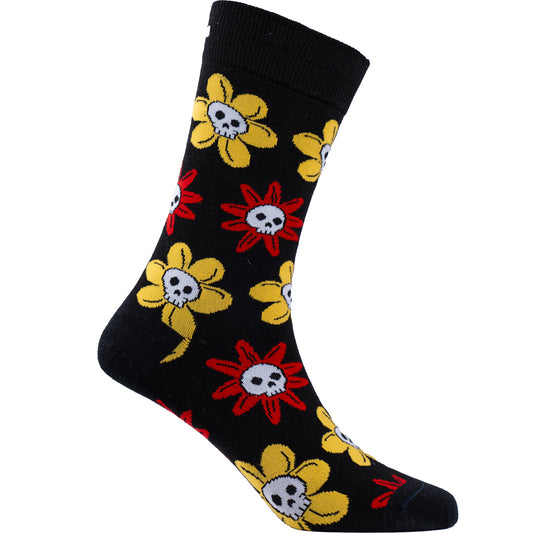 Skull Flower Cotton Socks
