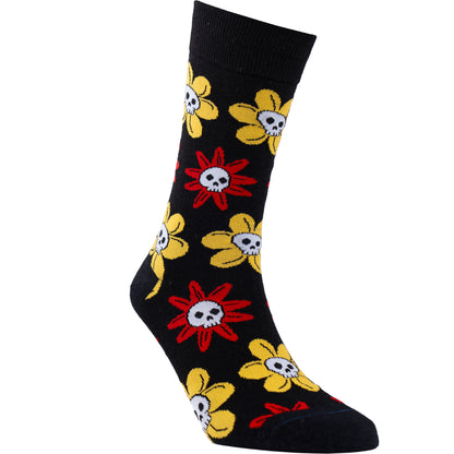 Skull Flower Cotton Socks