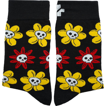Skull Flower Cotton Socks