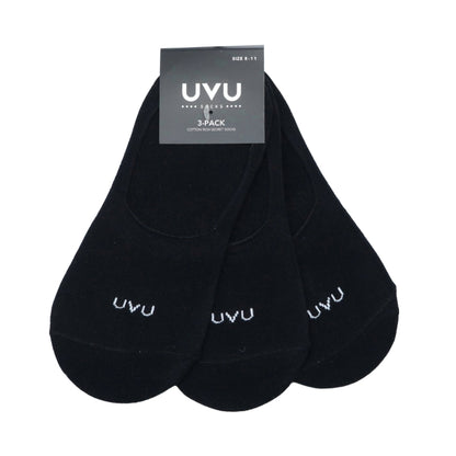 Secret Cotton Socks-3 Pack Black (8-11)