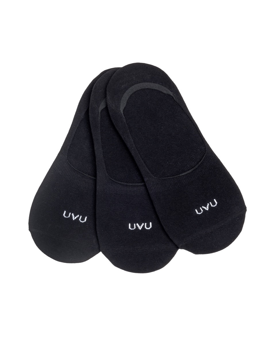 Secret Cotton Socks-3 Pack Black (8-11)