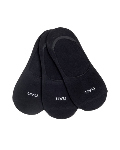 Secret Cotton Socks-3 Pack Black (8-11)